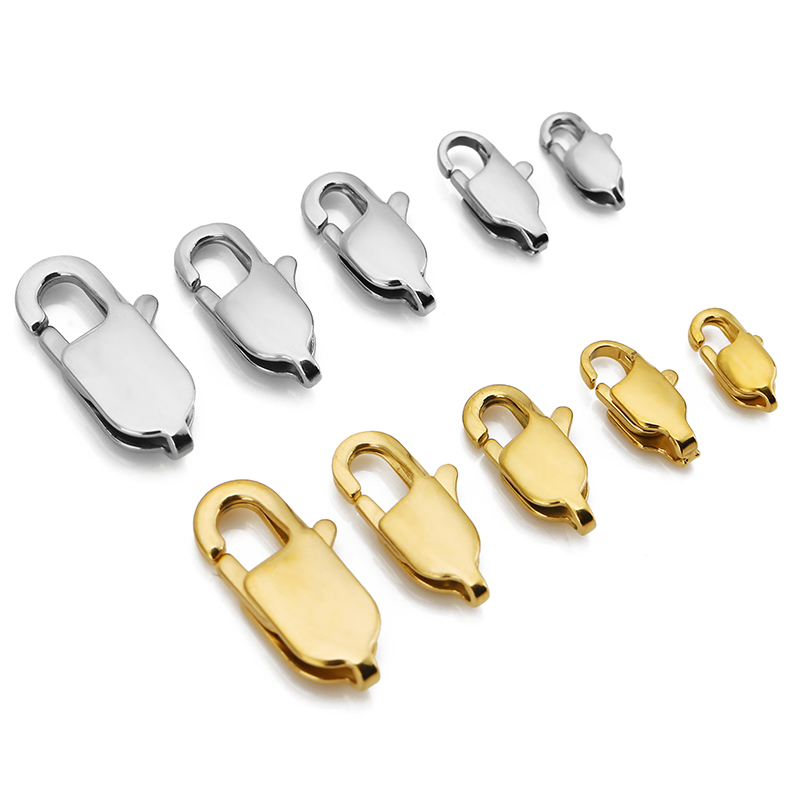 Jewelry Making Gold - 10pcs คุณภาพสูงสแตนเลสสตีลสี่เหลี่ยมผืนผ้า Lobster Clasps Hooks Connector