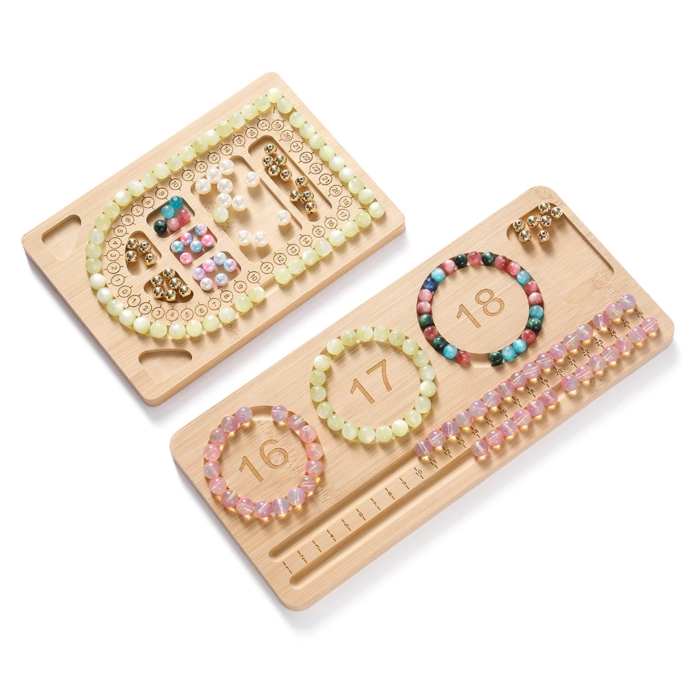Jewelry Making Table - ถาดไม้สำหรับร้อยลูกปัด DIY สำหรับทำสร้อยข้อมือ สร้อยคอ อุปกรณ์ทำเครื่องประดับ ถาดจัดระเบียบลูกปัด