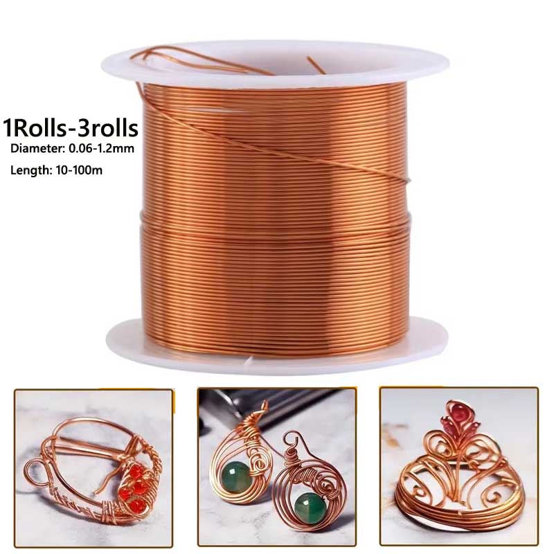 Jewelry Making Thread - 1-3 ม้วนทองแดงอ่อนสําหรับ Electroculture สวน 0.06-1.2 มม.เครื่องประดับทําประดับด้วยลูกปัดเครื่องประดับทําด้วยมือทํา