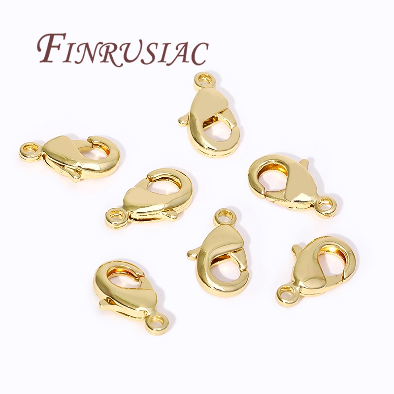 Jewelry Making Gold - ตัวล็อกแบบก้ามปูชุบทอง 18K สำหรับสร้อยข้อมือ, ตัวล็อกแบบสปริงสำหรับเครื่องประดับ, อุปกรณ์ทำเครื่องประดับ DIY,