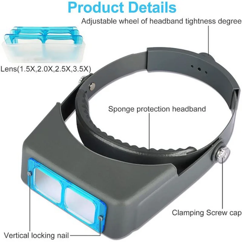 Jewelry Making Glasses - Tungfull แว่นขยายแบบคาดศีรษะ Head-MOUNTED แฮนด์ฟรีแว่นขยาย Loupe Visor