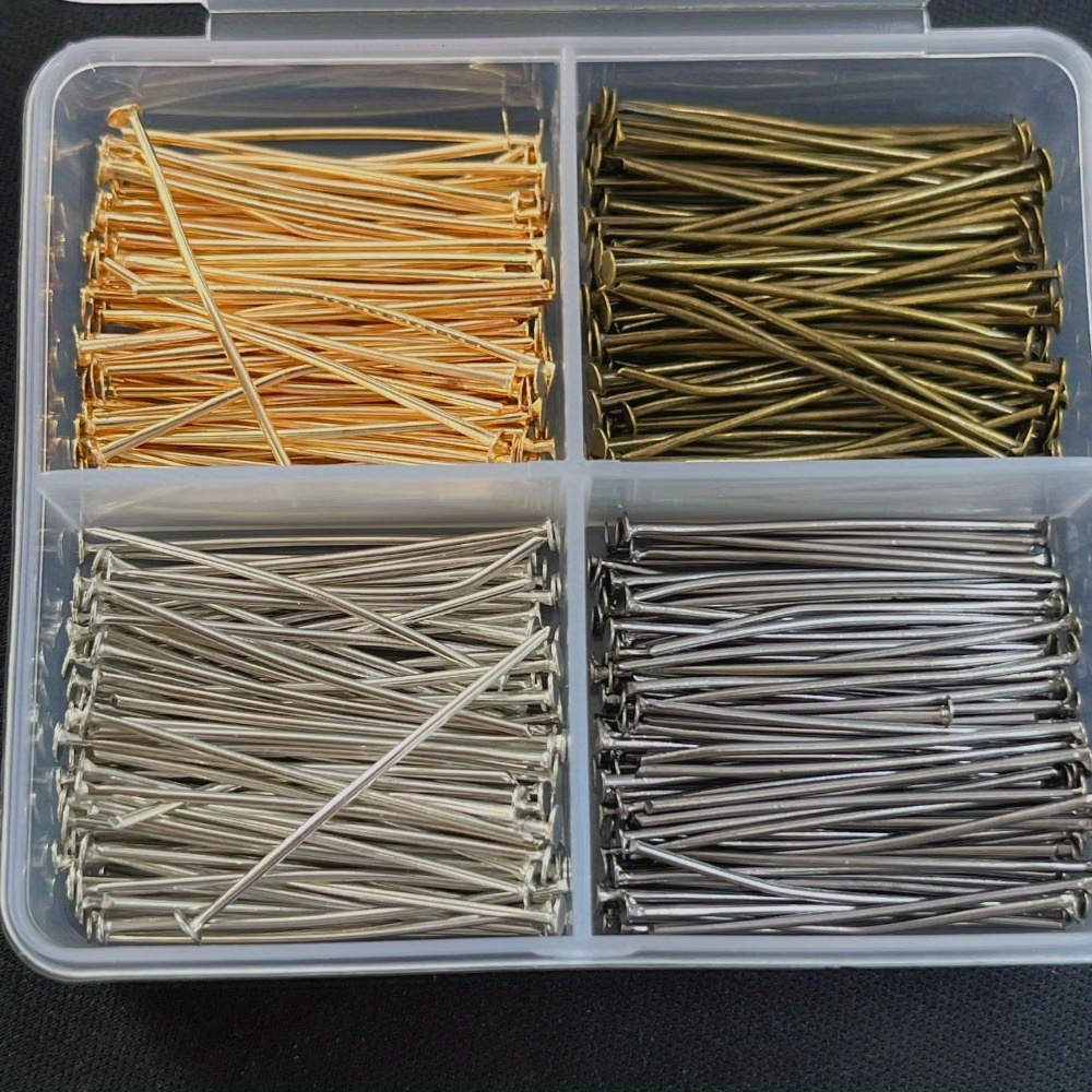 Jewelry Making Tools And Supplies - หมุดหัวเหล็กแบบผสม 400 ชิ้น ขนาด 30 มม.
