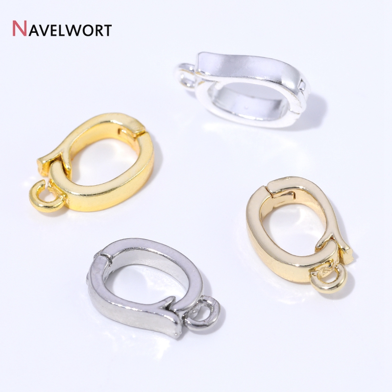 Jewelry Making Gold - ตัวล็อกจี้แบบมีบานพับ ทำจากทองเหลืองชุบทอง 14K/18K สำหรับทำสร้อยคอ อุปกรณ์เสริมสำหรับทำจี้ วัสดุทำเครื่องประดับ