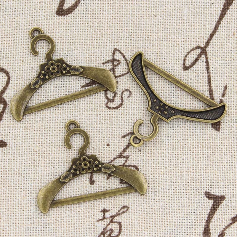 Jewelry Making Table - 8pcs Charms เสื้อผ้าขาตั้งแขวน 37x29 มม.โบราณทําจี้ Fit,VINTAGE