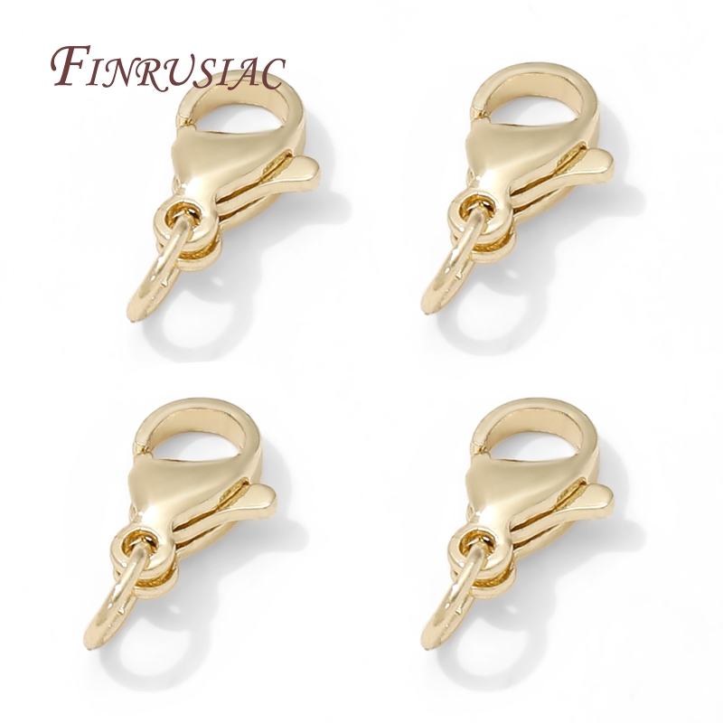 Jewelry Making Gold - ตัวล็อคแบบก้ามปูชุบทองสแตนเลสขนาด 10 มม. สำหรับเชื่อมต่อเครื่องประดับ อุปกรณ์ทำสร้อยข้อมือ DIY