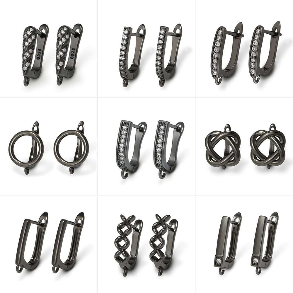 Jewelry Making Gold - YANASI ต่างหูทองเหลืองสีดำ 1 คู่ สำหรับทำเครื่องประดับ DIY
