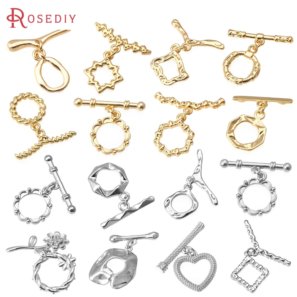 Jewelry Making Tools And Supplies - ตัวล็อคแบบกลม 6 ชุด สีทอง 18K ทำจากทองเหลือง
