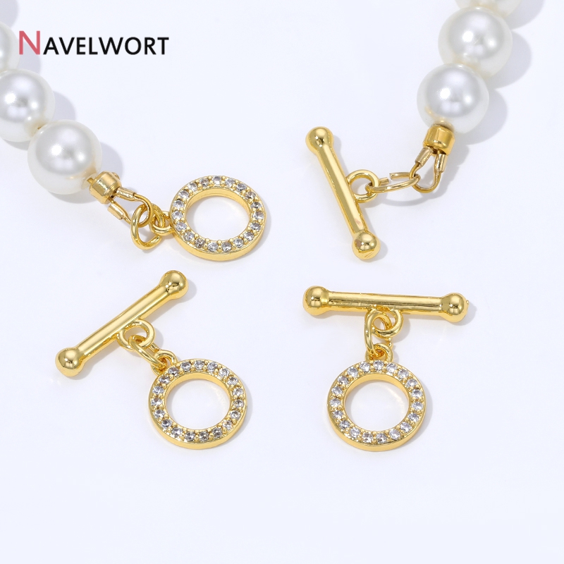 Jewelry Making Gold - ตัวล็อกแบบ OT ชุบทอง 18K ประดับเพชรซิคอน สำหรับงาน
