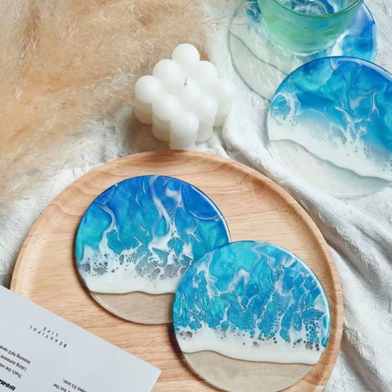 ถาดรองแก้วเรซินรูปร่างทรงกลมถา - Jewelry Making Table บทวิจารณ์และราคา