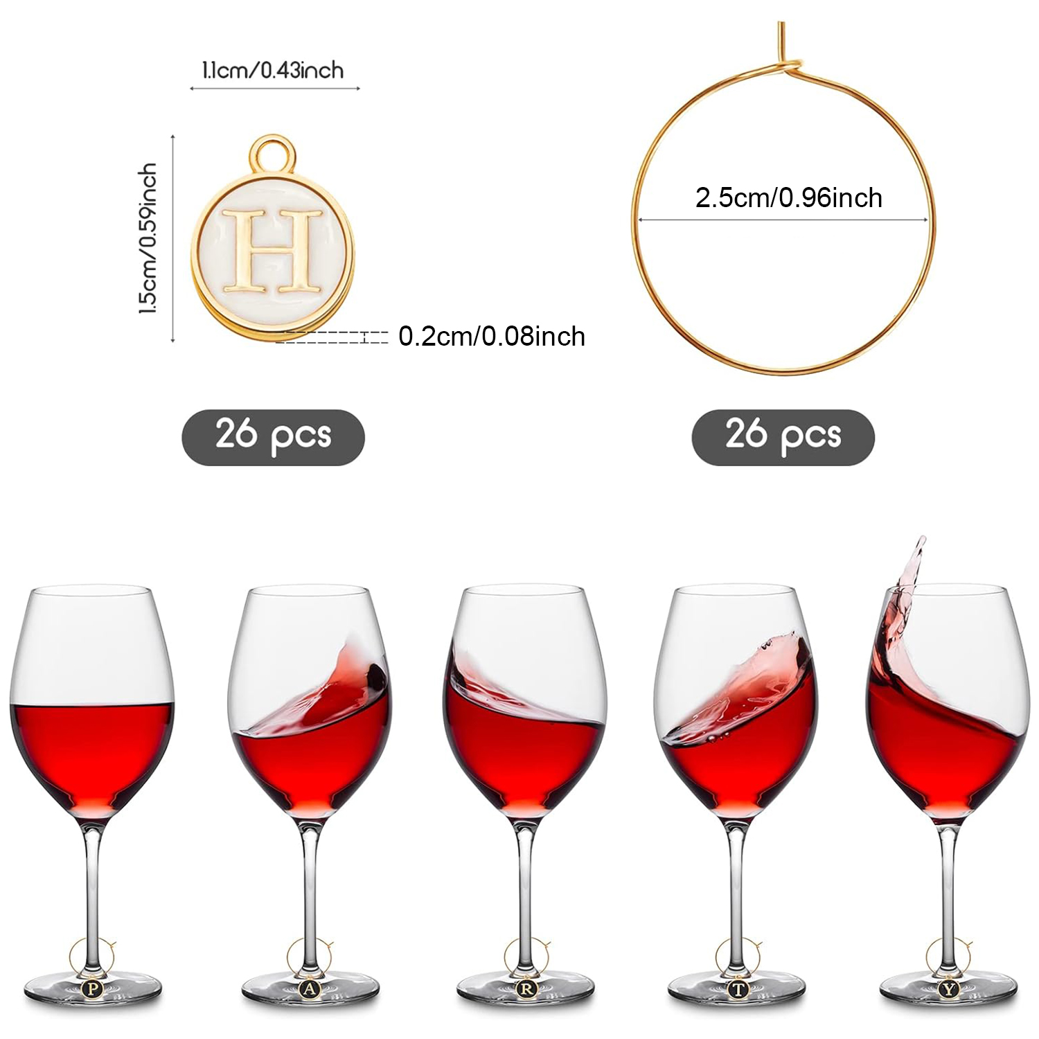 26 ชิ้นไวน์ Charms สำหรับ Stem - Jewelry Making Glasses บทวิจารณ์และราคา