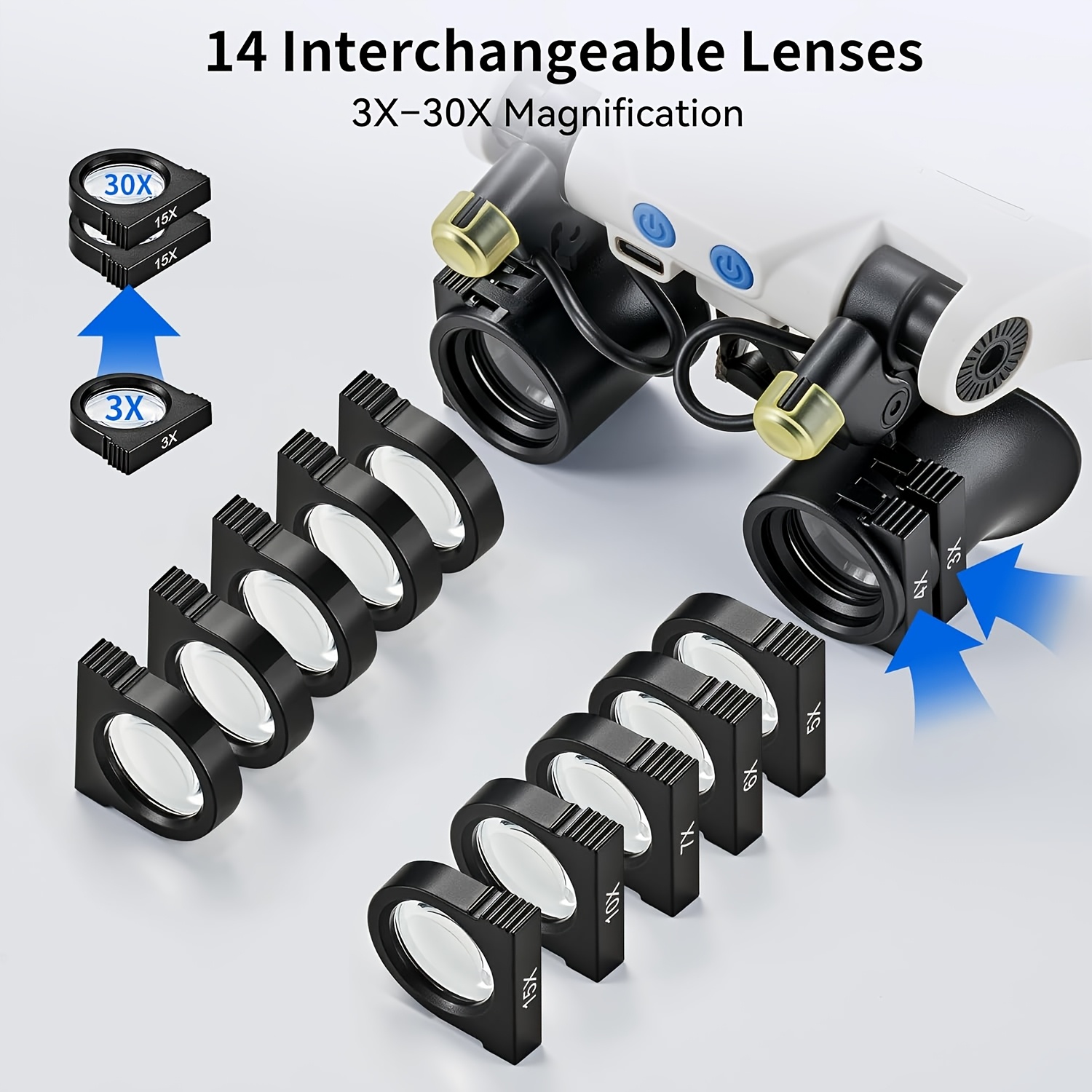 แว่นขยาย LED แบบสวมศีรษะ + แว่ - Jewelry Making Glasses บทวิจารณ์และราคา