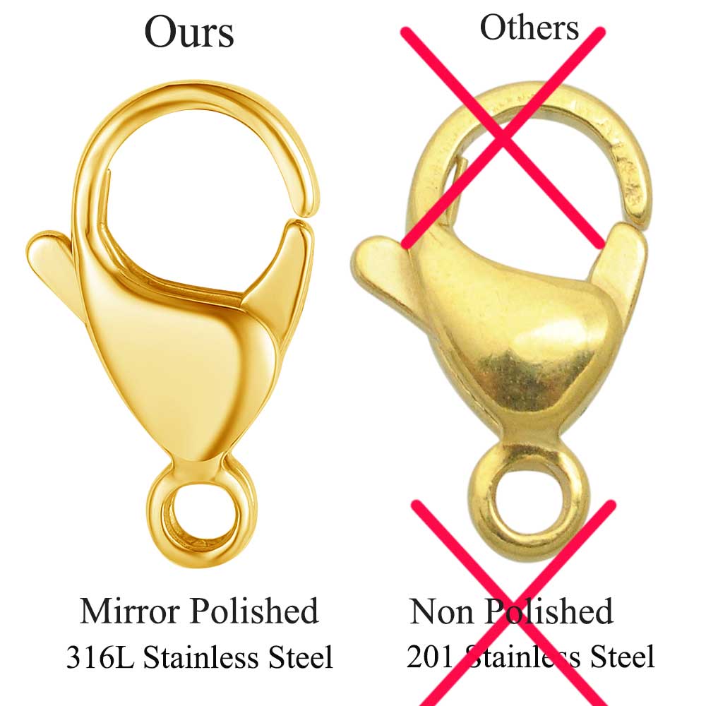 ตัวล็อคแบบก้ามปูสแตนเลส 316L ข - Jewelry Making Gold บทวิจารณ์และราคา