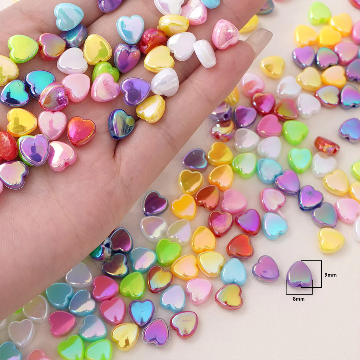 ลูกปัดอะคริลิคทรงหัวใจสีรุ้ง ข - Jewelry Making Tools And Supplies บทวิจารณ์และราคา