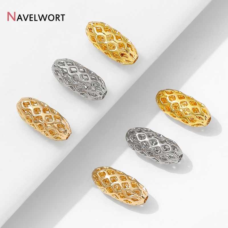 ลูกปัดโลหะทองเหลืองชุบทอง 14K/ - Jewelry Making Tools And Supplies บทวิจารณ์และราคา