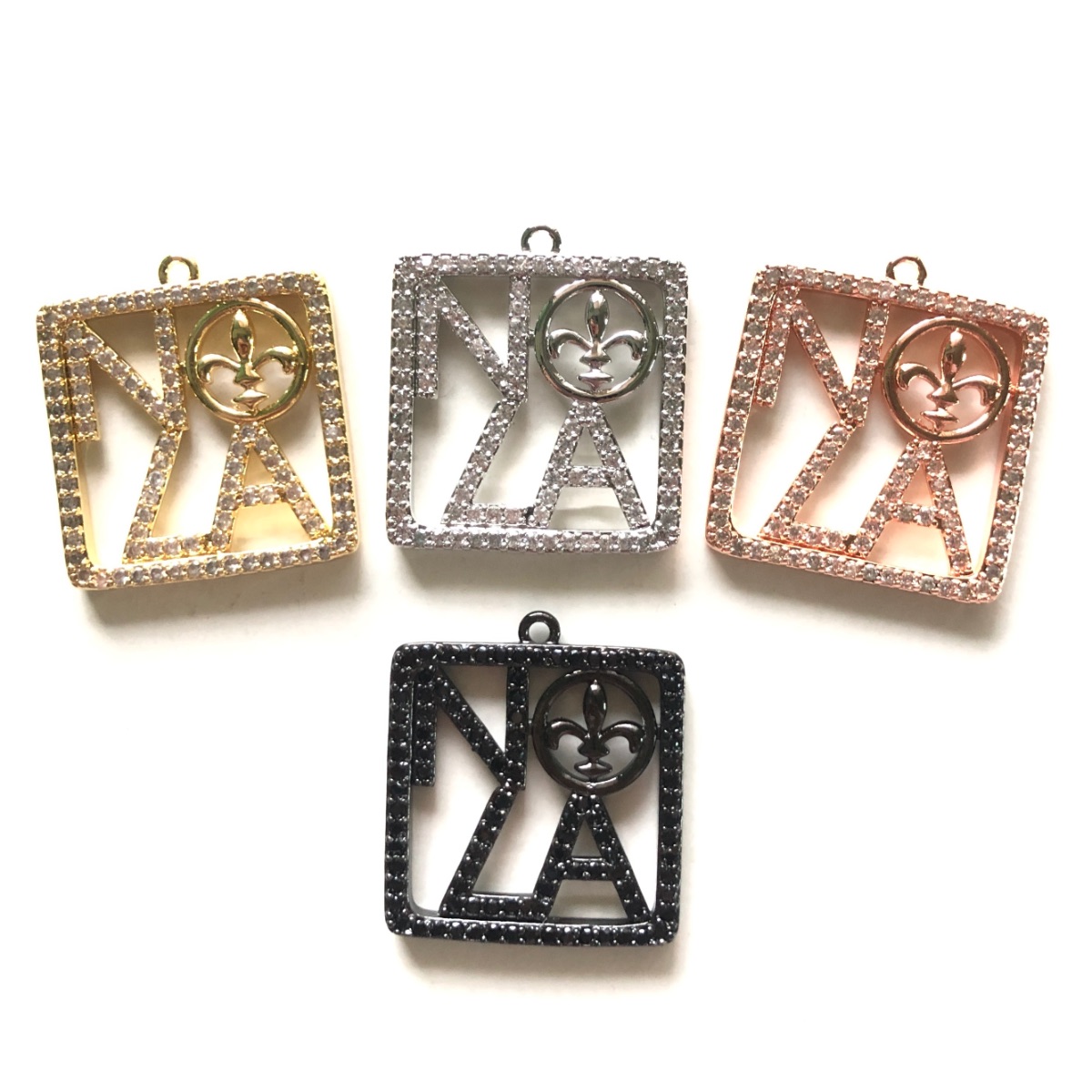 5Pcs Zirconia Pave NOLA Fleur  - Jewelry Making New Orleans บทวิจารณ์และราคา