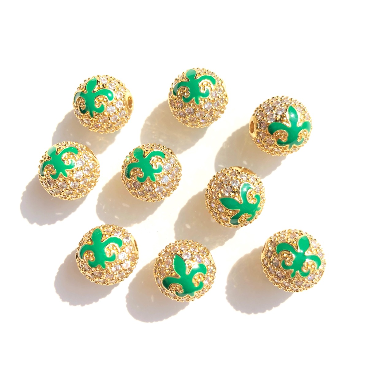 ลูกปัดทรงกลมสีเขียว เหลือง ม่ว - Jewelry Making New Orleans บทวิจารณ์และราคา