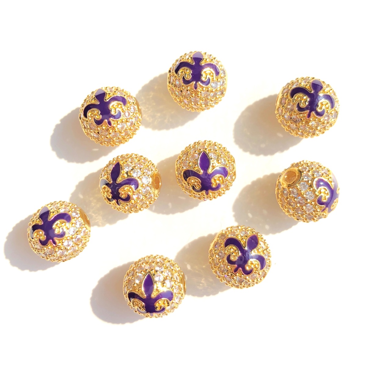 ลูกปัดทรงกลมสีเขียว เหลือง ม่ว - Jewelry Making New Orleans บทวิจารณ์และราคา