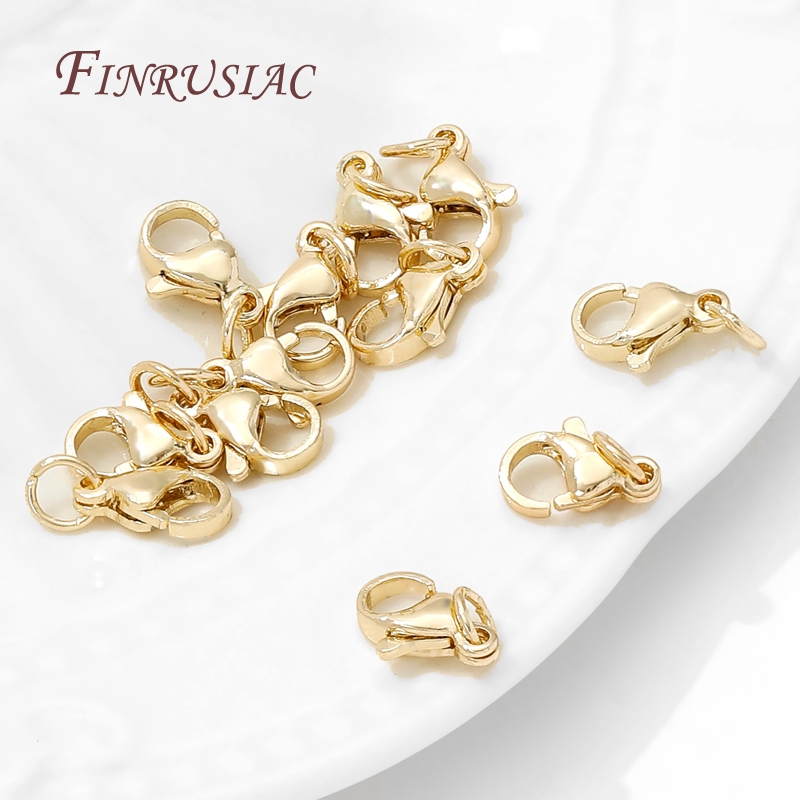 ตัวล็อคแบบก้ามปูชุบทองสแตนเลสข - Jewelry Making Gold บทวิจารณ์และราคา