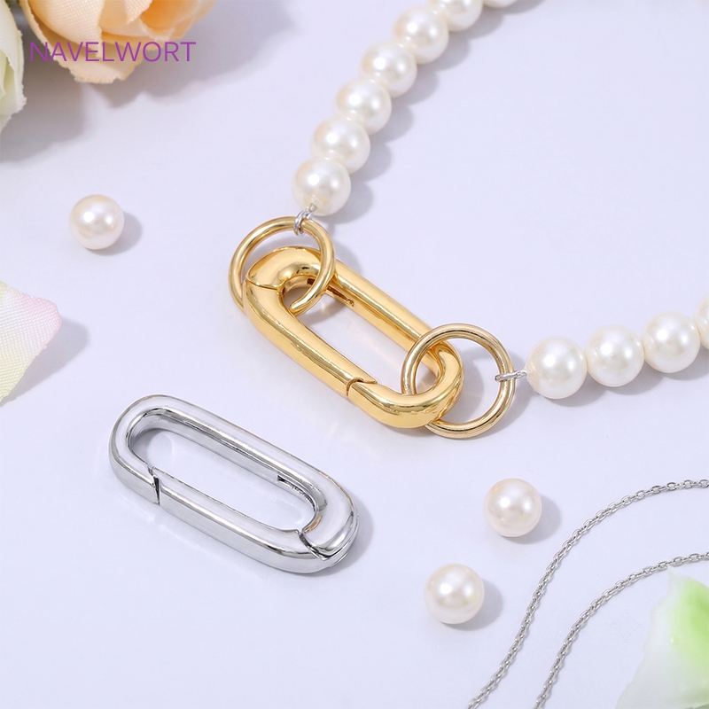 ตัวล็อคแบบสปริงรูปวงรีชุบทอง 1 - Jewelry Making Gold บทวิจารณ์และราคา