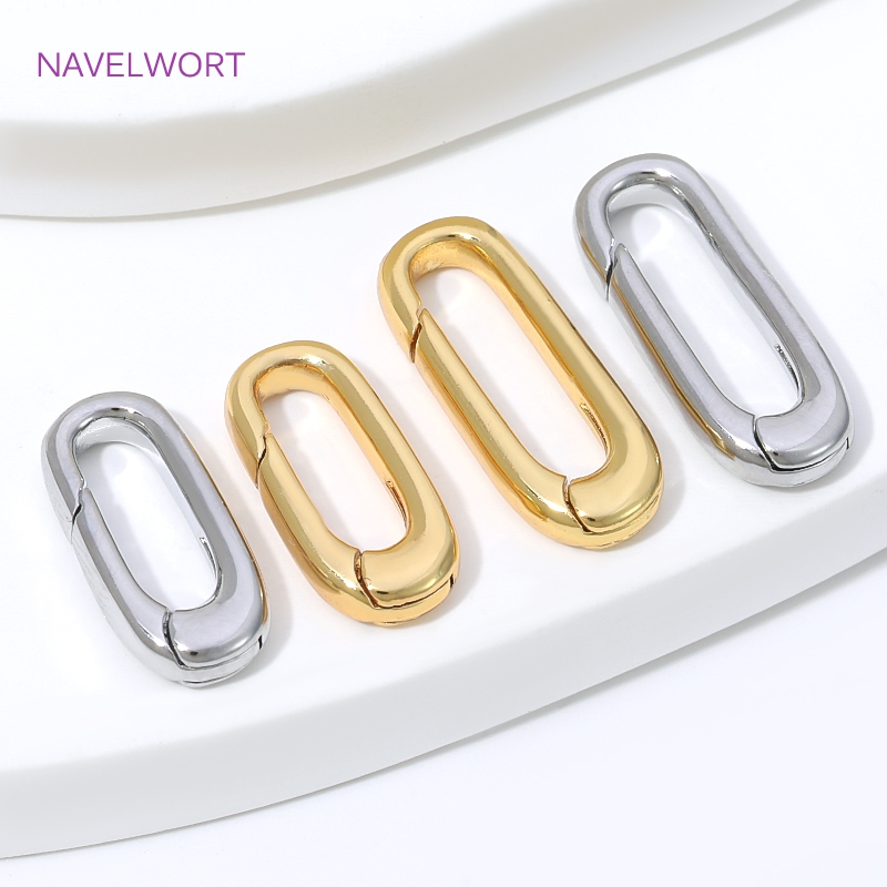 ตัวล็อคแบบสปริงรูปวงรีชุบทอง 1 - Jewelry Making Gold บทวิจารณ์และราคา