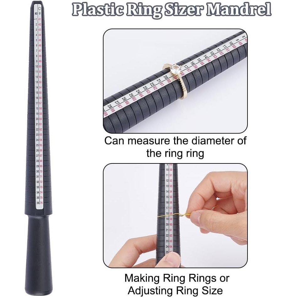 เครื่องวัดขนาดแหวนพลาสติกแบบมื - Jewelry Making Uk บทวิจารณ์และราคา