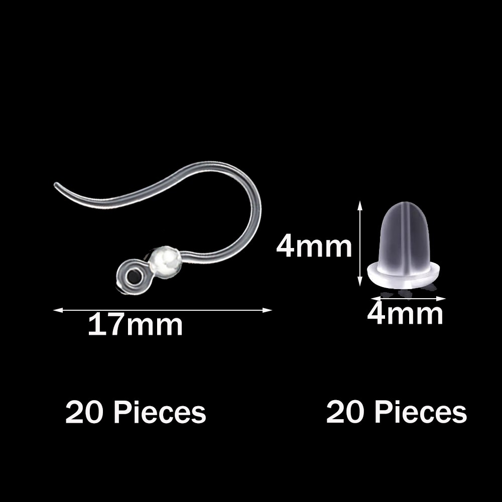 ตะขอเกี่ยวต่างหูพลาสติกใส 40 ช - Jewelry Making Thread บทวิจารณ์และราคา