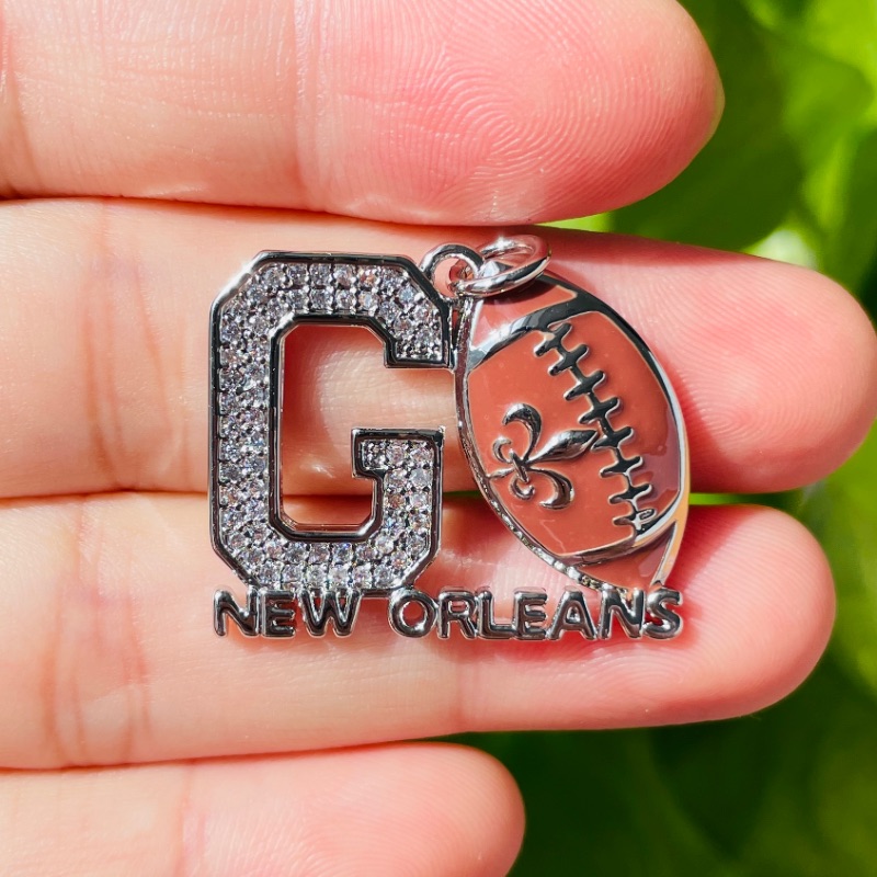 5Pcs Micro Pave GO NEW ORLEANS - Jewelry Making New Orleans บทวิจารณ์และราคา