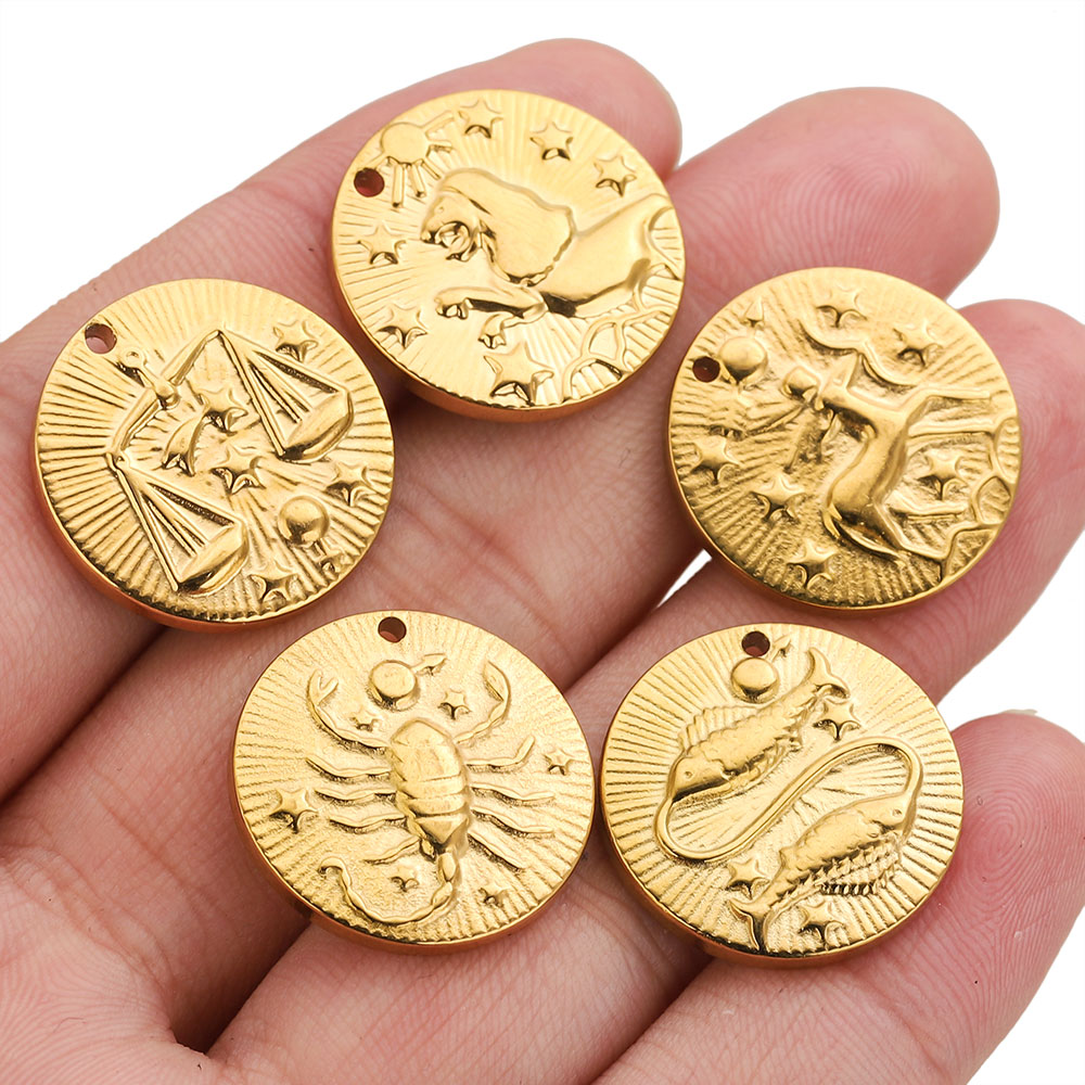 จี้สแตนเลส 12 ราศี ชุบทอง 5 ชิ - Jewelry Making Tools And Supplies บทวิจารณ์และราคา